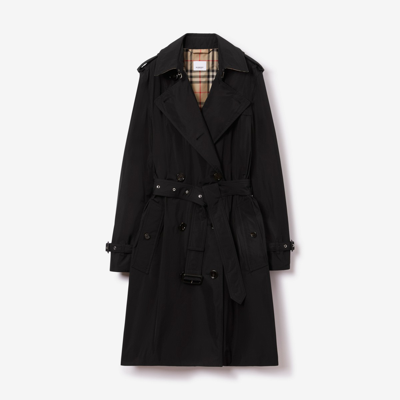 Shop Burberry Midlength Lightweight Kensington Trench Coat In Black