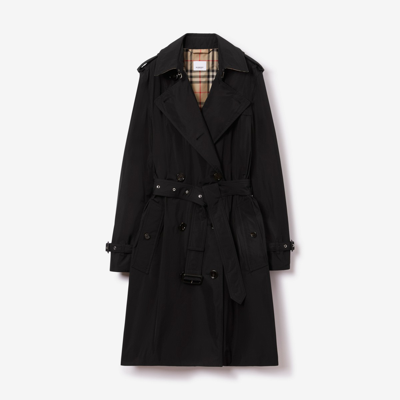 Burberry Kensington Double-breasted Trench Coat In Black