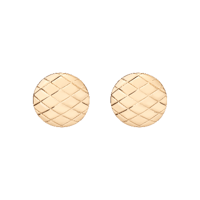 Shop Aurate New York Quilted Gold Button Earrings In White