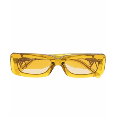 Shop Attico The  Rectangle Frame Sunglasses In Yellow