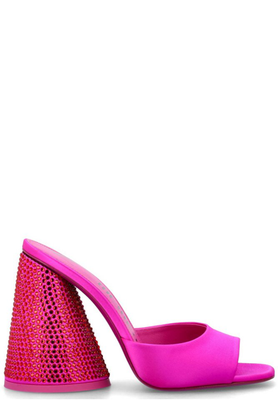 Shop Attico The  Luz Chunky Heel Mule In Pink