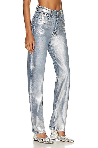 Eb Denim Women's Foil High-rise Straight-leg Jeans In Silver | ModeSens
