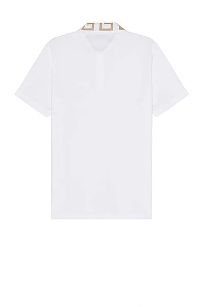 Shop Versace Polo In Optical White