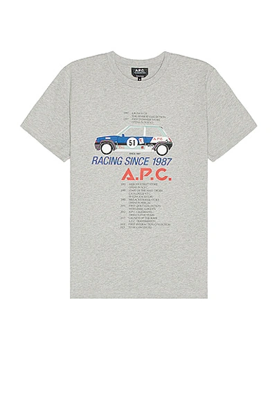 Shop Apc Martin T-shirt In Heathered Light Grey
