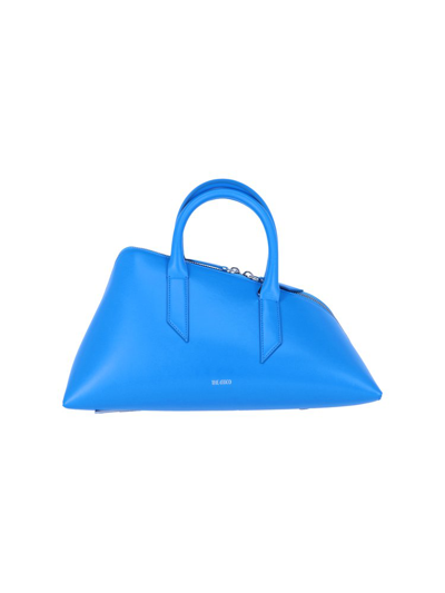 Shop Attico The  Logo Printed 24h Shoulder Bag In Blue