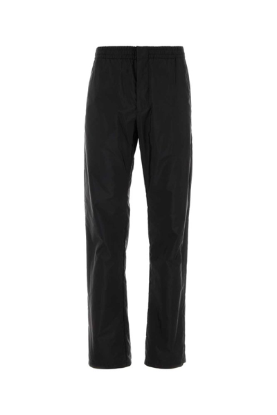 Shop Prada Elasticated Waistband Trousers In Black