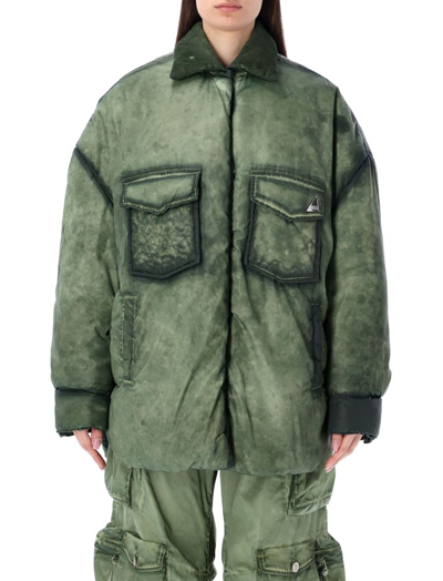 Shop Attico The  Long Sleeved Padded Jacket In Green