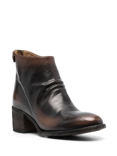 Officine Creative Stacked-heel Leather Boots In Brown
