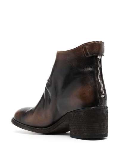 Officine Creative Stacked-heel Leather Boots In Brown