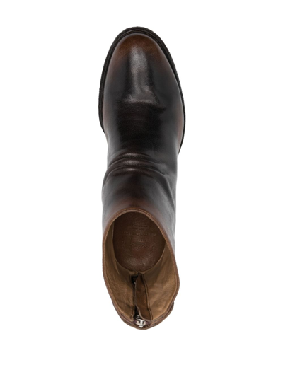 Officine Creative Stacked-heel Leather Boots In Brown