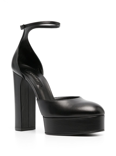 Casadei Black Patent Leather Pumps With Platform In Black