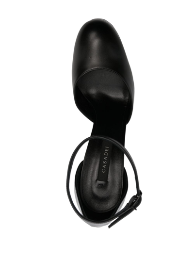 Casadei Black Patent Leather Pumps With Platform In Black