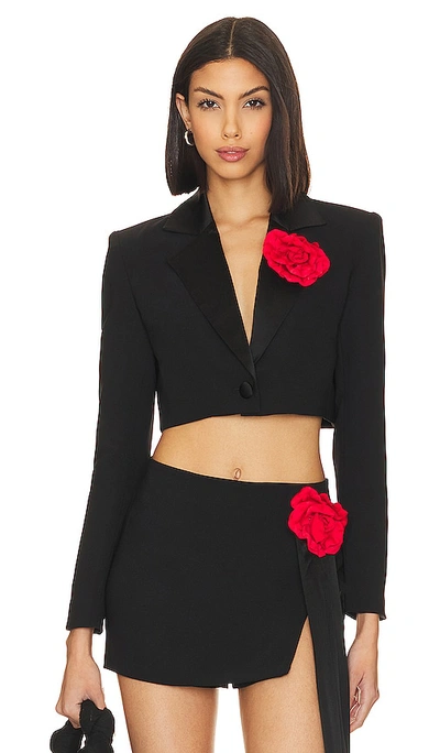 Shop Amanda Uprichard X Revolve Romeo Blazer In Black & Red Rose