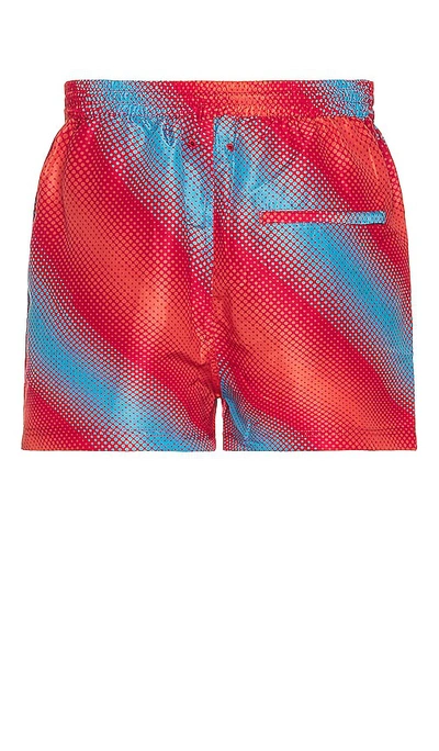 Shop Solid & Striped The Classic Swim Shorts In Berry & Coral Orange