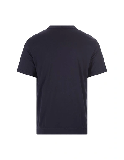 Shop Fedeli Basic T-shirt In Night Organic Cotton In Blue