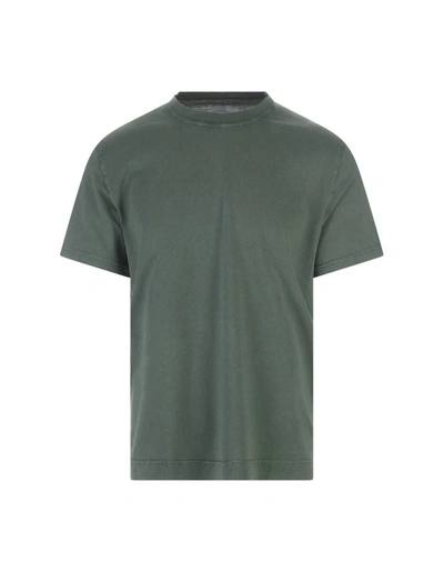 Shop Fedeli Basic T-shirt In Moss Organic Cotton In Green