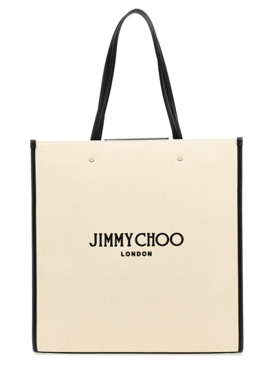Shop Jimmy Choo Avenue Large Tote Bag In Beige