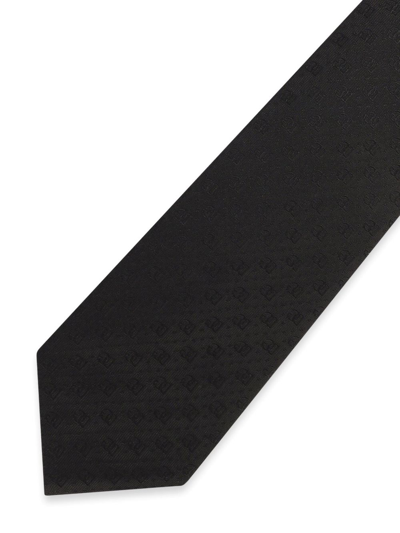 Shop Dolce & Gabbana Logo-jacquard Silk Tie In Black