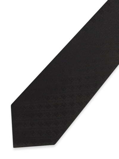 Dolce & Gabbana Jacquard Silk Tie In Black