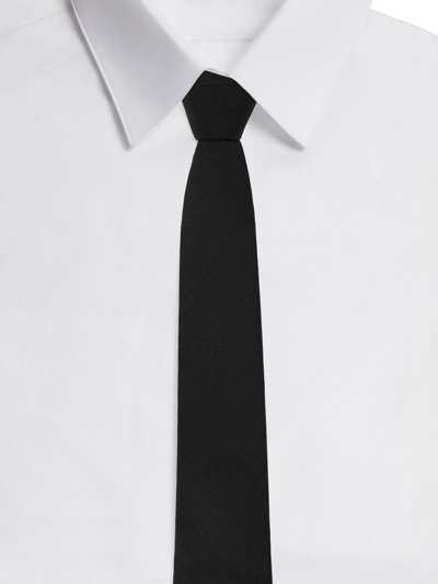 Dolce & Gabbana Jacquard Silk Tie In Black