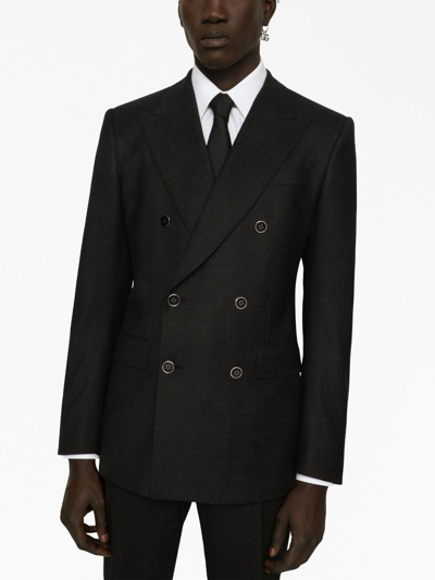 Dolce & Gabbana Jacquard Silk Tie In Black