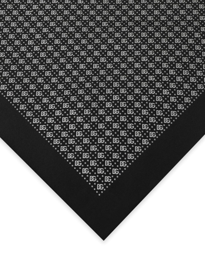 Shop Dolce & Gabbana Logo-jacquard Silk Scarf In Black