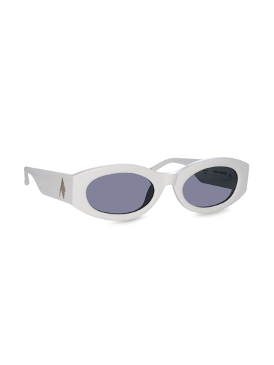 Shop Linda Farrow X  Oval-frame Sunglasses In White