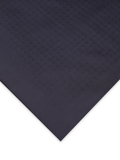 Dolce & Gabbana Logo-jacquard Silk Scarf In Blue