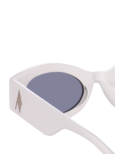 Shop Linda Farrow X  Oval-frame Sunglasses In White