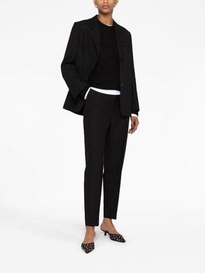 Totême Fitted Blazer With Single Button And Vents In Black