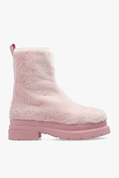 Shop Jw Anderson J.w. Anderson Ecofur Ankle Boot Shoes In 321 Rose Pink