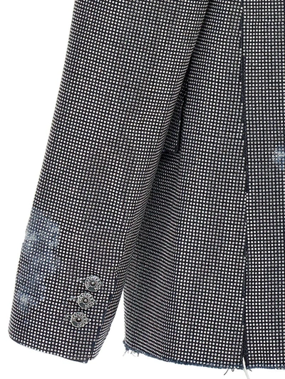 Jw Anderson J.w.anderson Used Sequin Denim Blazer Jacket In Blue