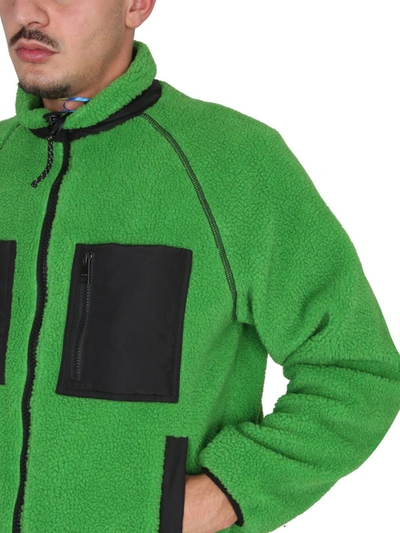 Shop Msgm Jacket With Logo In Green