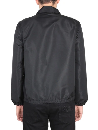 Alexander Mcqueen Graffiti-print Zip-up Jacket In Black