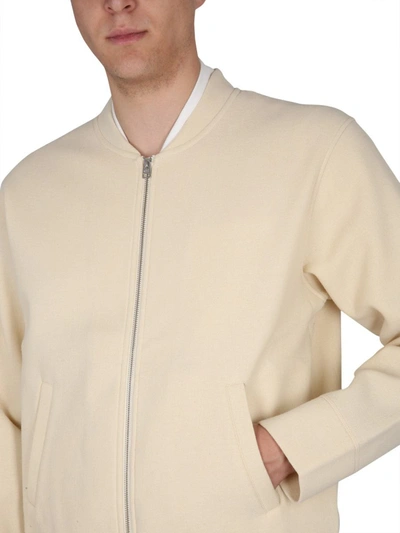 Shop Ami Alexandre Mattiussi Jacket With Zip In Ivory