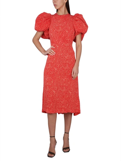 Shop Rotate Birger Christensen Rotate Jacquard Dress With Open Back In Red