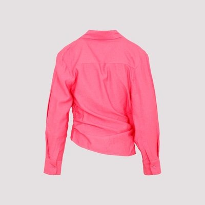 Shop Jacquemus La Chemise Bahia Shirt In Pink &amp; Purple