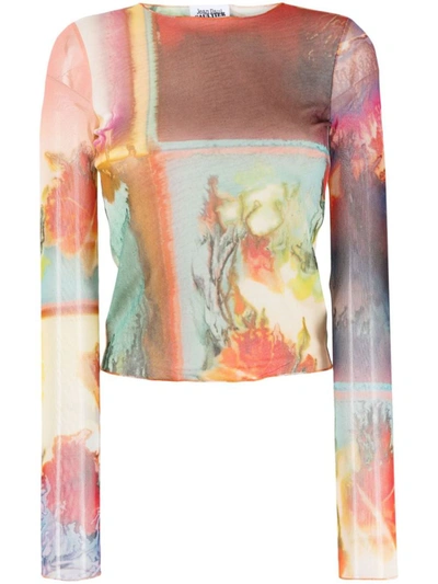 Shop Jean Paul Gaultier Printed Long Sleeve Top In Multicolour