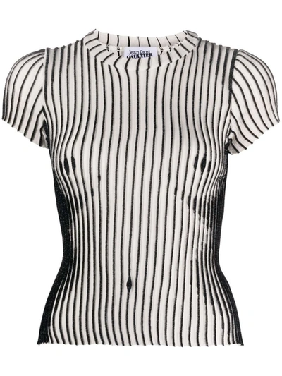 Shop Jean Paul Gaultier Striped T-shirt In White