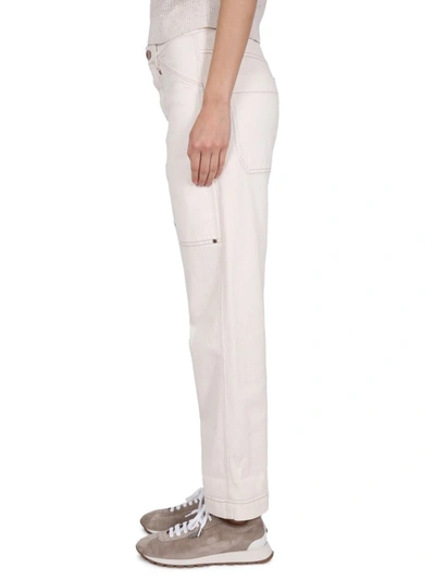 Shop Brunello Cucinelli Jeans In Denim In White
