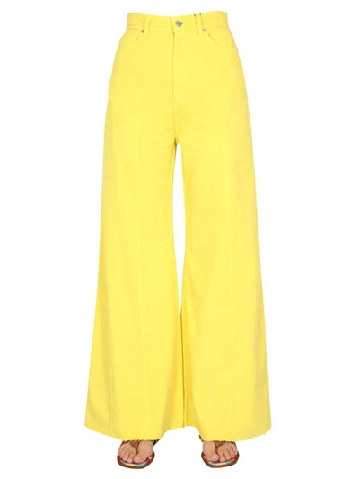 Shop Etro Jeans Wide Leg In Yellow