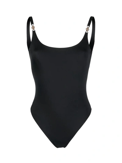 Shop Versace Jellyfish Biggie One Piece Swimsuit In Black