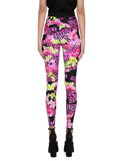 Shop Versace Jellyfish Orchid Leggings In Multicolor