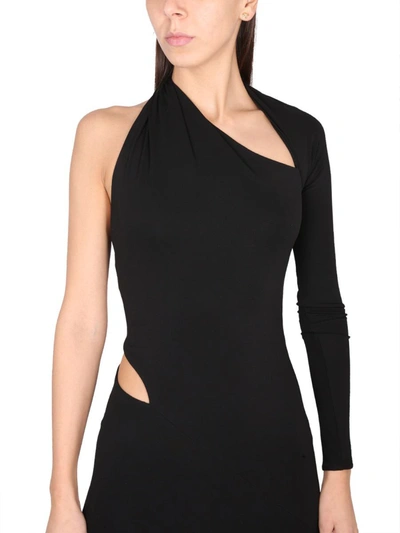 Shop Versace Jersey Dress In Black