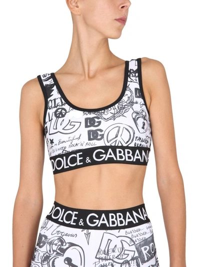 Shop Dolce & Gabbana Jersey Top In Multicolor