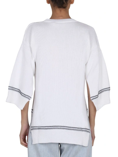 Shop Marni Jersey With Logo In White