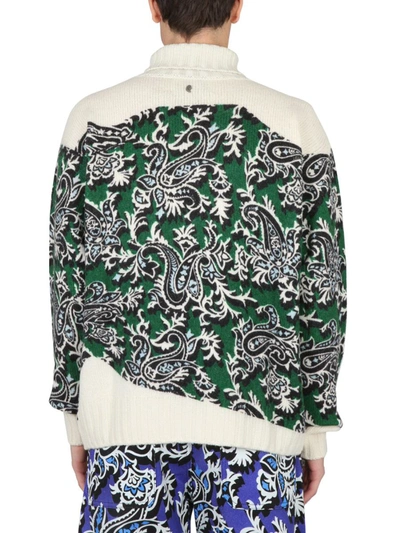 Shop Etro Jersey With Logo And Paisley Print In Green