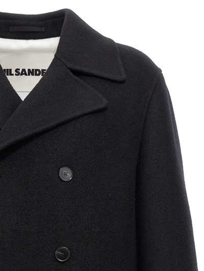 Shop Jil Sander Double-breasted Coat In Black