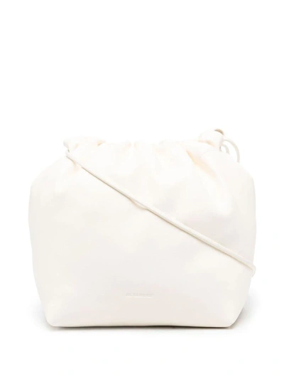 Shop Jil Sander Drawstring-fastening Shoulder Bag In White