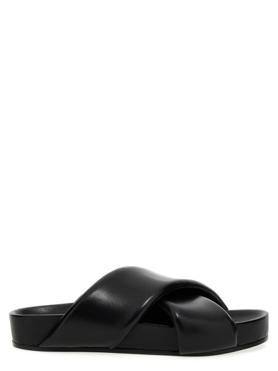 Shop Jil Sander Padded-effect Sandals In Black